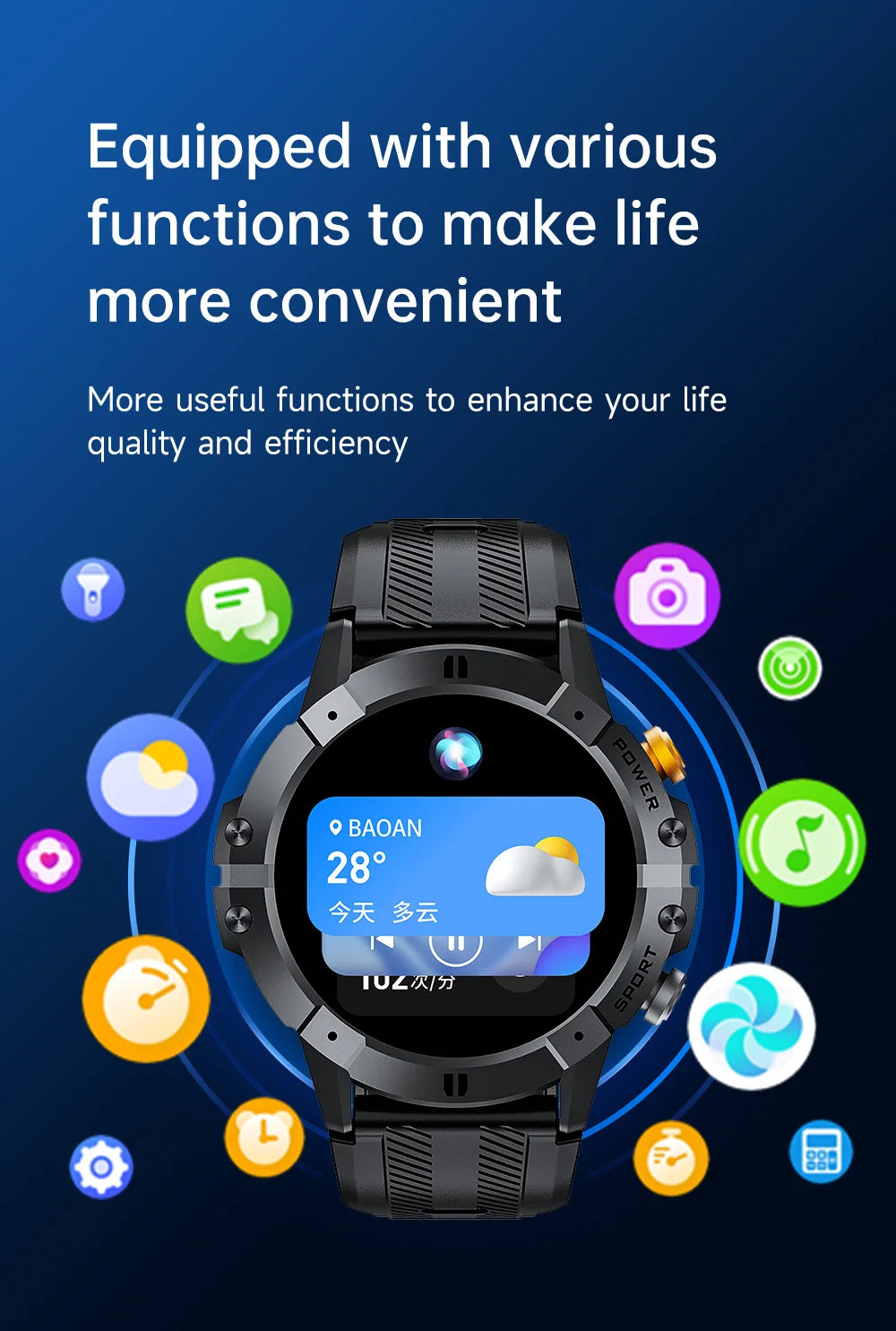 CUBOT C29 SmartWatch 1.52-inch 1ATM Waterproof Sport Watch for Men 410mAh Battery, Bluetooth Call, Heart Rate&24H Health Monitor