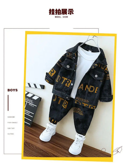 New Spring Autumn Baby Clothes Suit Boys Outfit Sets Korean Baby Boys Coat + Pants Sets Children's Set 2 To 7 years Kids Outfits