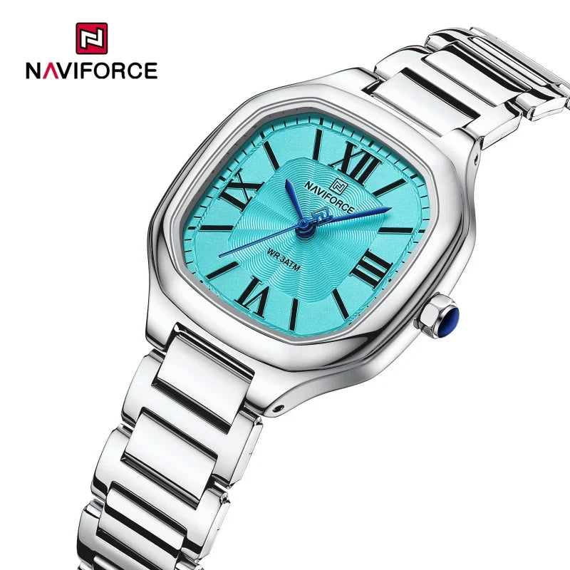 NAVIFORCE Brand High Quality Women Quartz Watch Stainless Steel Strap Casual Elegant Waterproof Wristwatch Relogio Feminino 2024