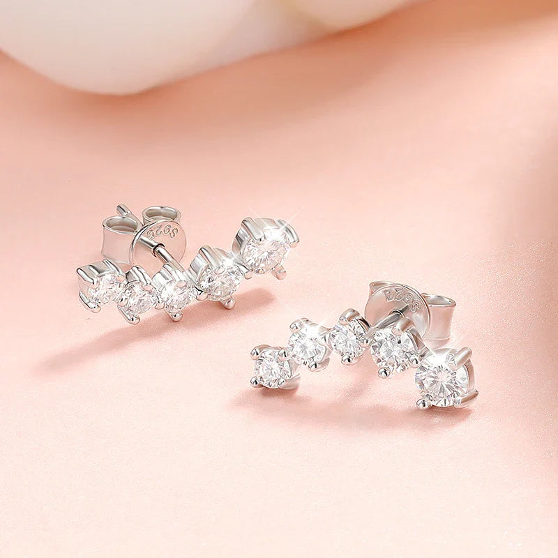 Smyoue 1.16cttw Gradient Gem Full Moissanite Stud Earrings for Women Sparkling Party Jewelry Earrings 925 Sterling Silver 100%