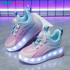 Children's Kids Boys Girls USB Charging Glowing Casual Sneakers Led Light