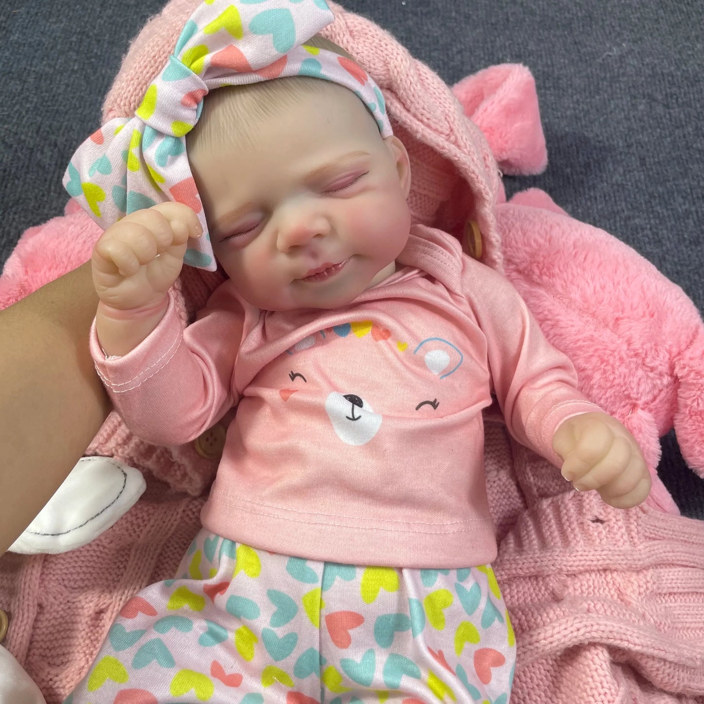 18 Inch Adorable Reborn Baby Doll Pascale Lifelike Newborn Doll Handmade 3D Skin Tone Visible Veins Christmas Gift Toy Doll