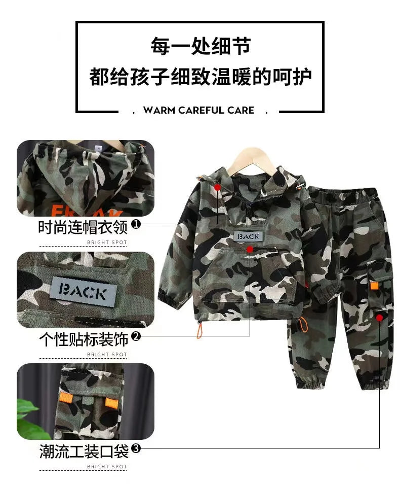 New Spring Autumn Baby Clothes Suit Boys Outfit Sets Koean Baby Boys Coat + Pants SetsChildren's Set 2 To 6 years Kids Outfits