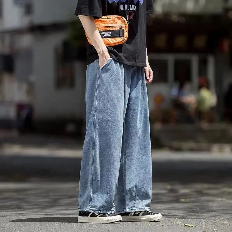 Men Jeans Wide Leg Denim Cargo jean pants Loose Straight Baggy Men's Jeans