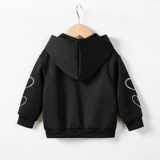 Children Coats 1-6T Spider Web Printing Zip Up Long Sleeve Oversized Black Hoodie  Fashion Casual Sweatshirts Unisex