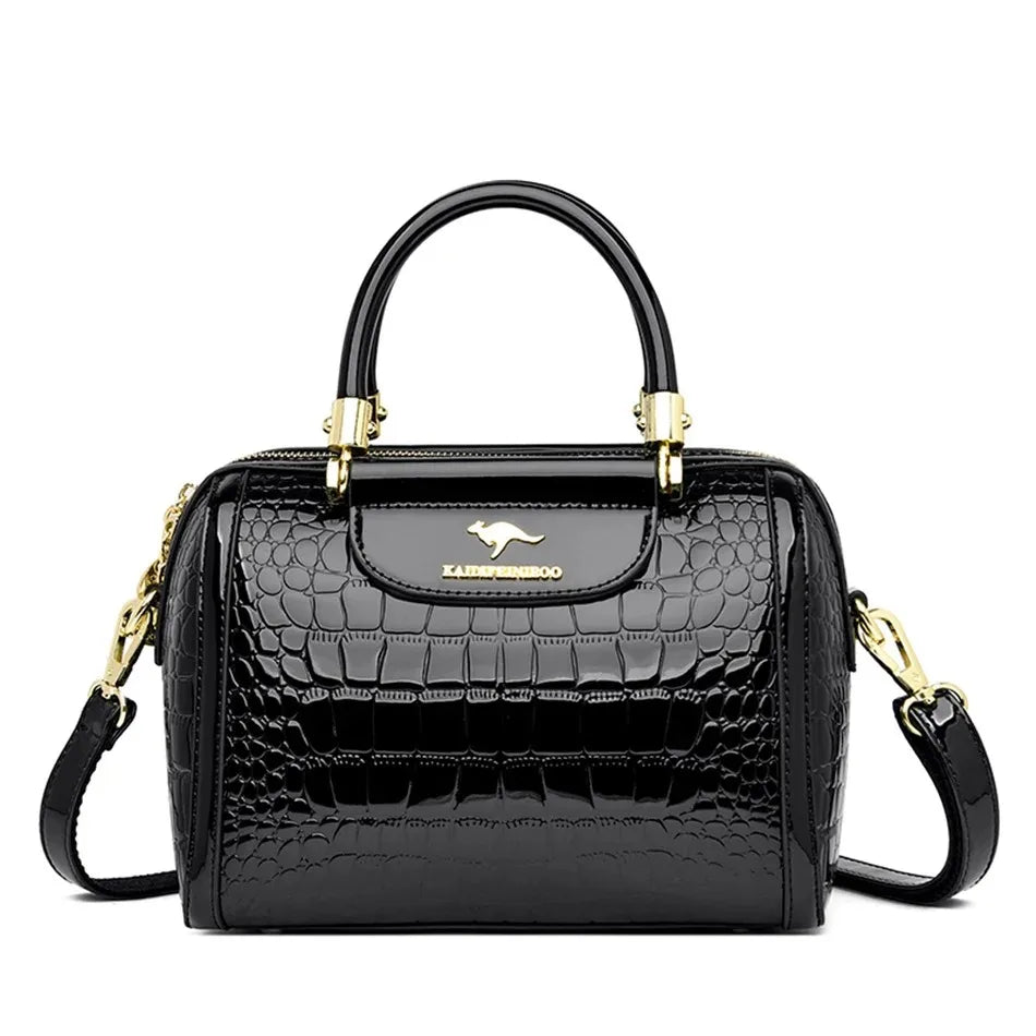 Soft Leather Handbags Women Bags Designer 3 Layers Shoulder Crossbody