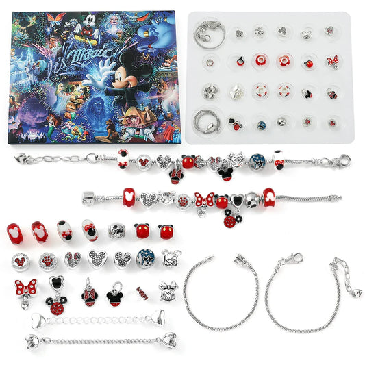 Disney Anime Mickey Mouse DIY Bracelet Fashion Charm Surprise Advent Blind Box for Friend Festival Jewelry Exquisite Gift
