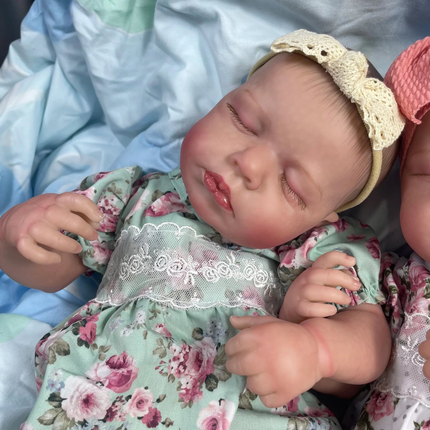 1Pcs 50CM Finished Reborn Baby Dolls LouLou Twins Girl Lifelike Silicone Vinyl Newborn 3D Skin Visible Veins DIY Toys For Girls