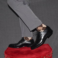 Luxury Genuine Leather Mens Business Dress Shoes Black Cap Toe Lace-Up Oxfords