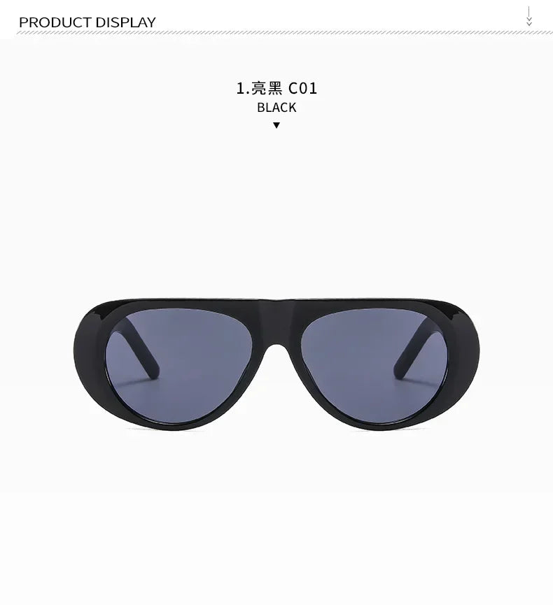 Vintage Oversized Oval Sunglasses Women Men New Fashion Wide Leg Leopard Red Gradient Sun Glasses Ladies Trendy Sexy Shades