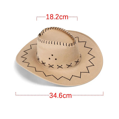 Women Men Cowboy Hat Western Suede Cowgirl Hats Fashion West Fancy Dress Party