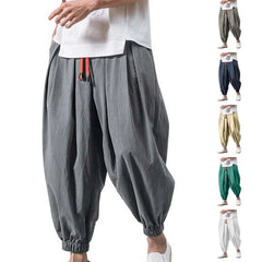 Solid Color Harem Pants Fashion baggy Bottoms Casual Joggers Men'S Elasticated