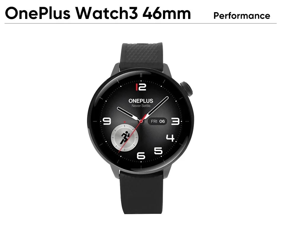 OnePlus Watch 3 43mm Global Version Smart Watch 1.32" AMOLED Smart Watch Display Up to 60h Battery Life Wear OS by Google GPS NF