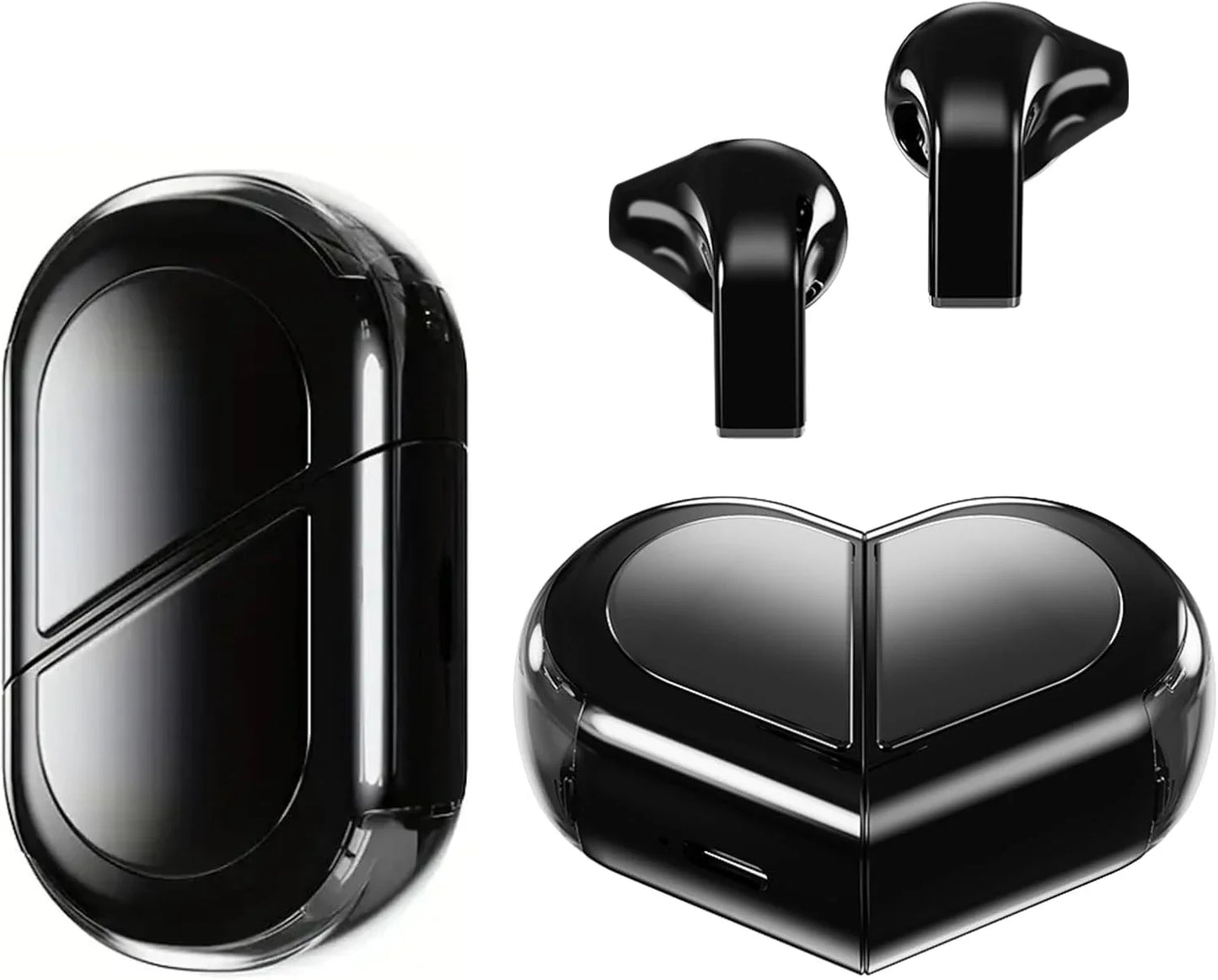 Heart-shaped Rotatable Wireless Bluetooth Earphones Stereo Sound Headphones Touch Control Earbuds Gamer Headsets gifts for girl