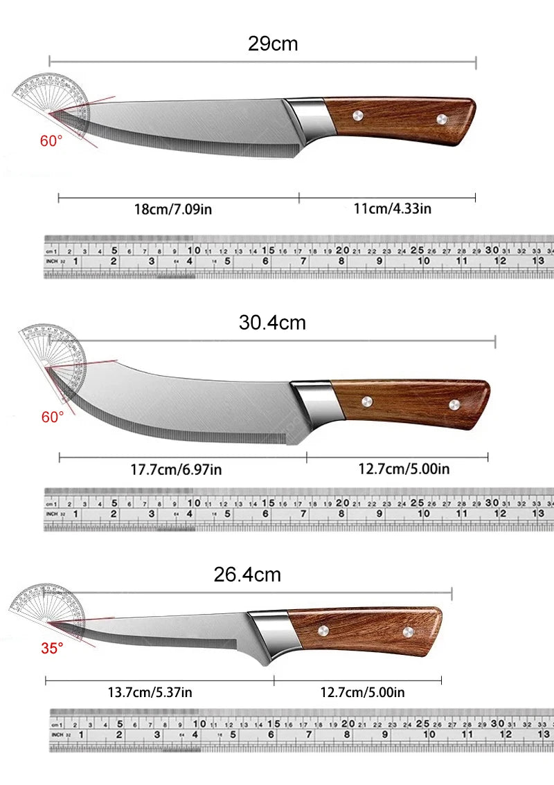 Japanese Kitchen Knife Meat Cutting Butcher Cleaver Knife Bone Shaving Knives Pork