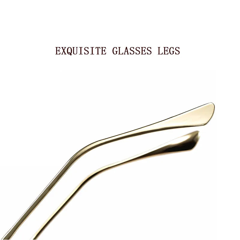 Sunglasses Women Trendy Vintage Designer Rimless Sunglasses For Men