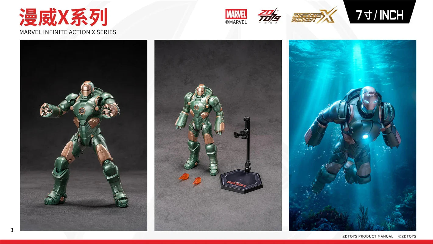 ZDTDS Original Iron Man MK37 Hammerhead MK12 MK38 Igor MK9 Iron Patriot War Machine legends Avengers Action Figure Collect Toy