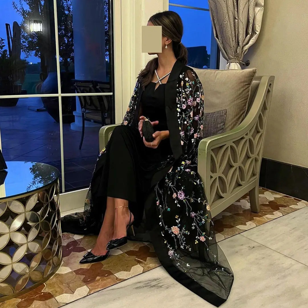 Homecoming Dresses: Prom Dresses Cape 2-Piece Ankle-Length Black