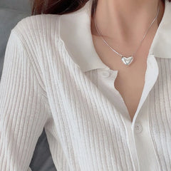 Silver color Heart Choker Necklace For Women Men Simple Geometric Fine Jewelry