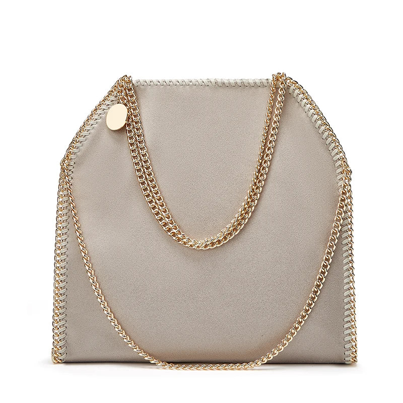 Designer's retro braided chain environmental microfiber handbag Women