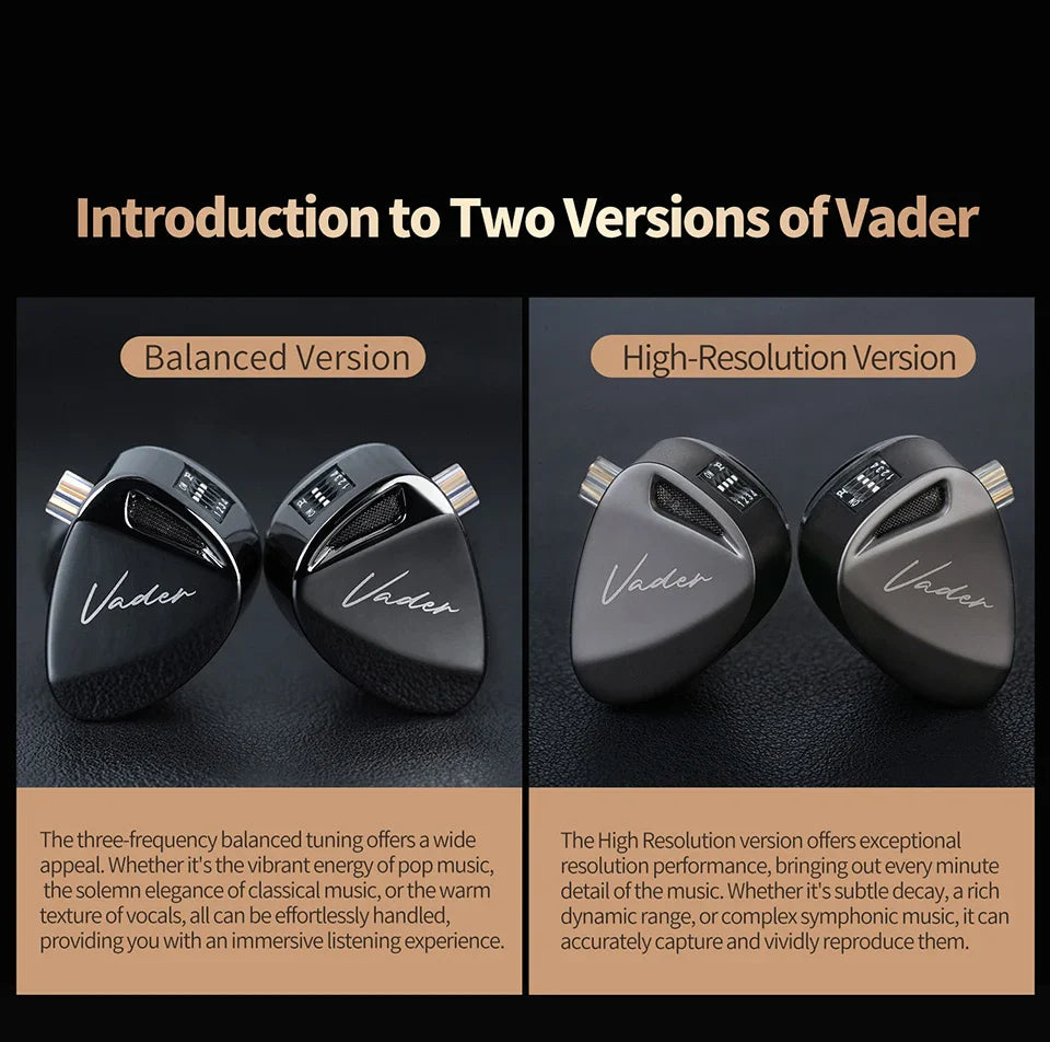 KZ Vader In Ear Monitor, HiFi Headphone, Customisable Headphone Switch Adjustment, Zobel Network Headset Design