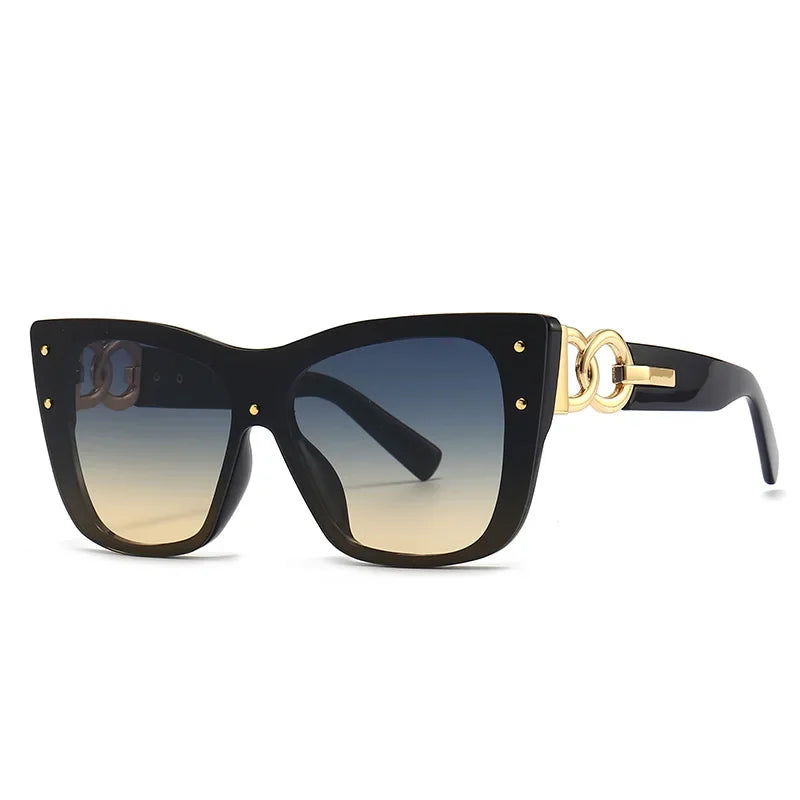 2025 New Fashion Big Frame Cat Eye Sunglasses For Ladies Street Shot Fashionable Sunglasses for Women Driving Shades UV400