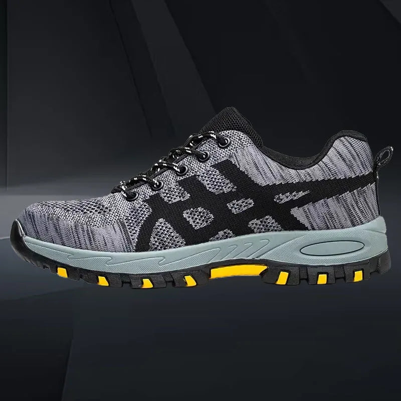 Men Steel Toe Work Sneakers Safety Shoes Anti Puncture Construction Boots Lightweight Durable Protective Footwear for Work
