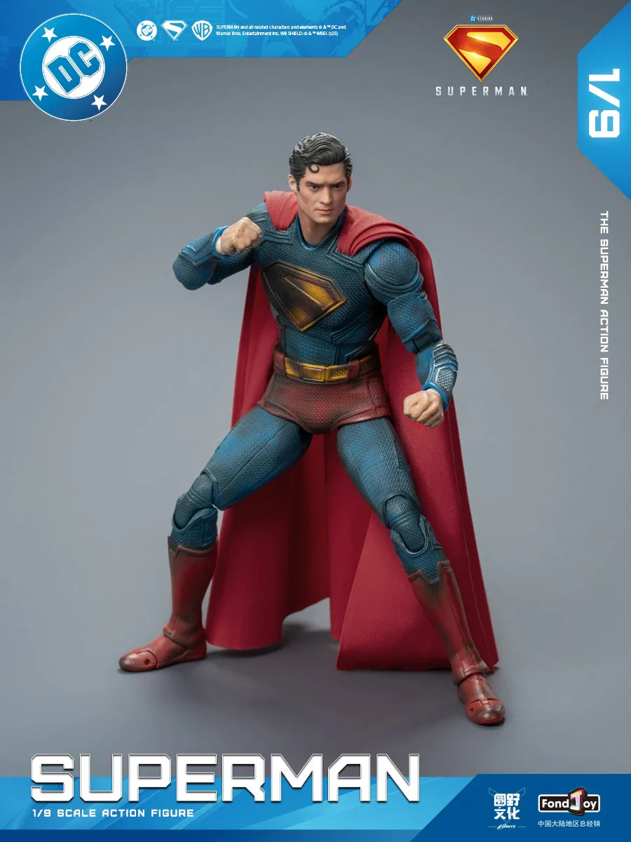 2025 Original Fondjoy David Corenswet Superman Action Figure 1/9 New SupermanFigure PVC Joint Movable Kid Toy Boy Gift