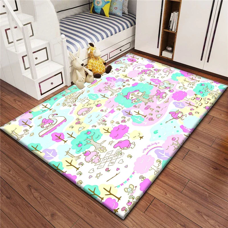 Kuromi Sanrio Lovely Carpet Rug for Living Room Bedroom Decoration Picnic Camp