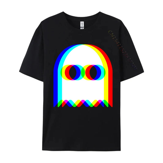 Funny Ghost Trippy Vaporwave Halloween Techno Rave EDM Music New Coming Normal Cool T Shirt Cotton Fabric Men Tops & Tees