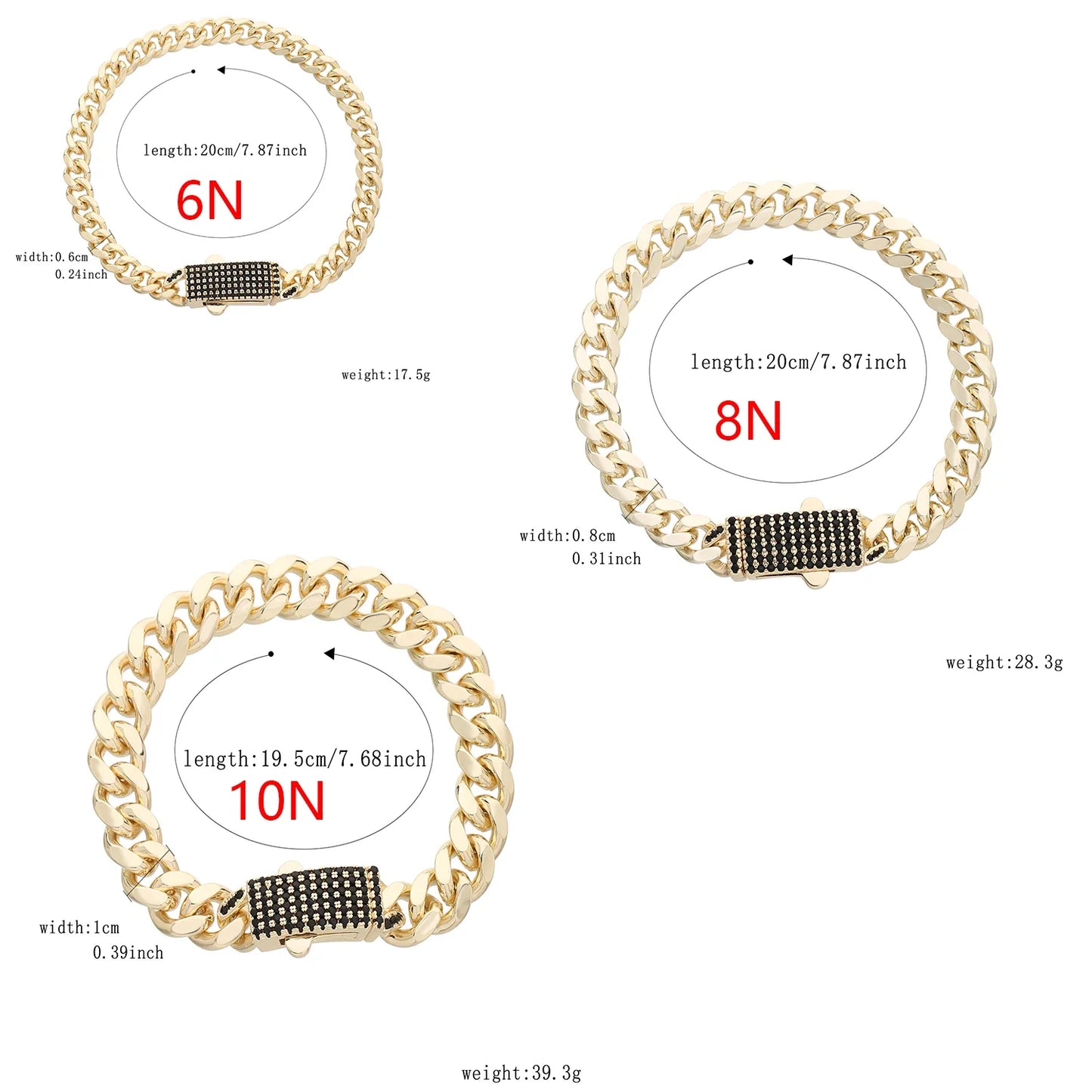 14K Monaco new chain for men and women, brass, cubic zirconia, fashionable Monaco bracelet for men and women