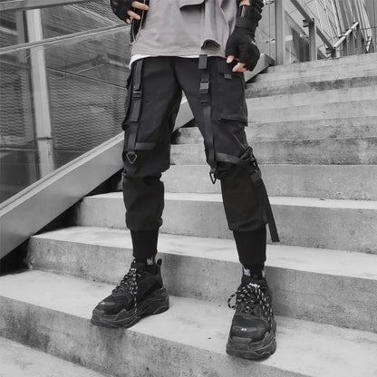 Harajuku Fashion Techwear Men's Cargo Pants Hip Hop Punk Male Clothing Streetwear Joggers High Street Holiday Casual Trousers