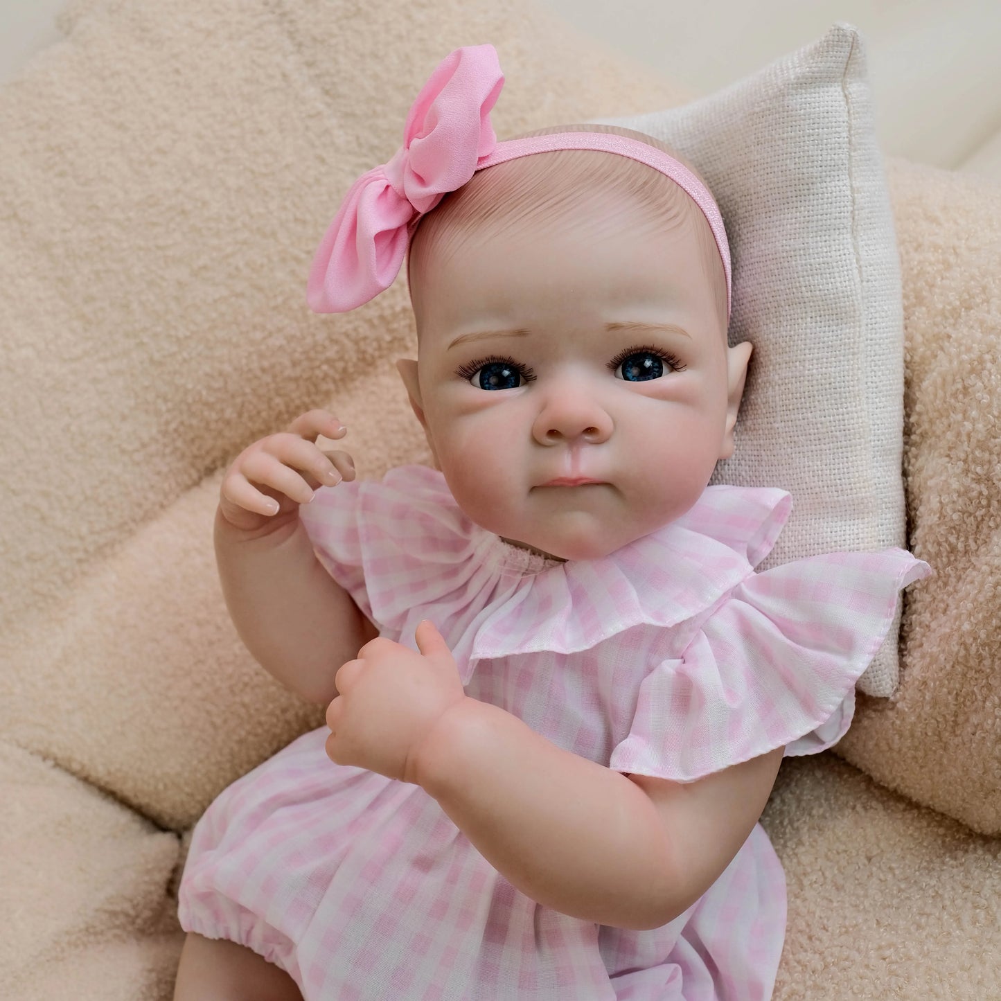 NPK 18inch Bettie Reborn Baby Doll - Newborn Lifelike Soft Touch Cuddly 3D Skin Painted Hand Drawn Hair Collectible Toy