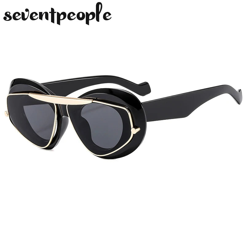 Sunglasses Women Brand Designer Fashion Oval Sunglasses