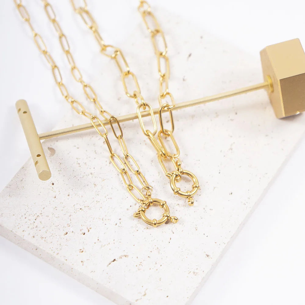 Anchor Clasp Necklaces Stainless Steel Heavy Duty Chain Necklace For Women