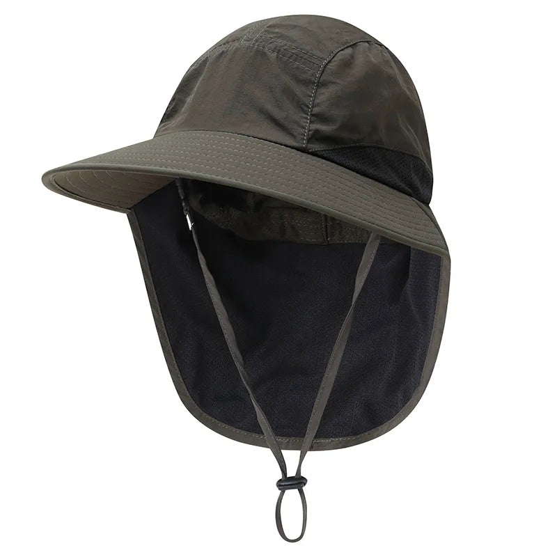 Outdoor Sun Hat for Women Youth Girls 50+ UPF Protection Safari Cap Wide Brim Fishing Hat with Neck Flap BeacH