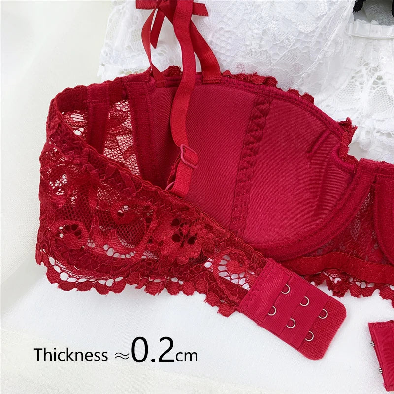 Bras For Women Plus Size Lingerie Red Thin Underwear Cotton Push Up