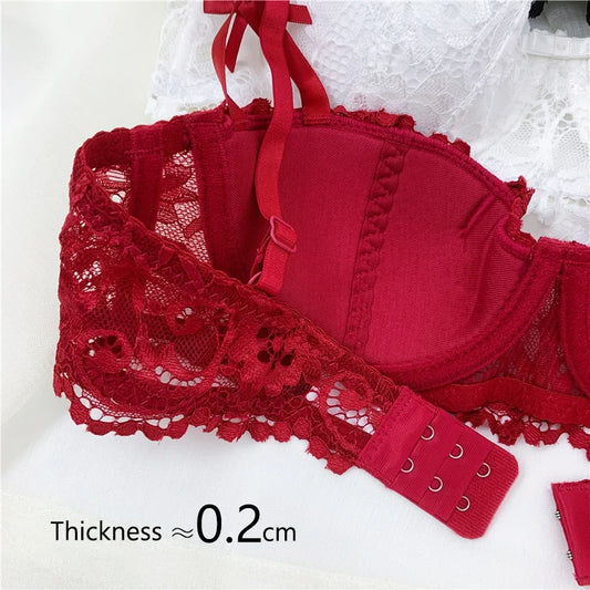 Bras For Women Plus Size Lingerie Red Thin Underwear Cotton Push Up
