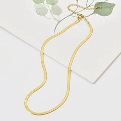 Fashion Stainless Steel Gold Plated Chain Necklace for Women Golden Choker