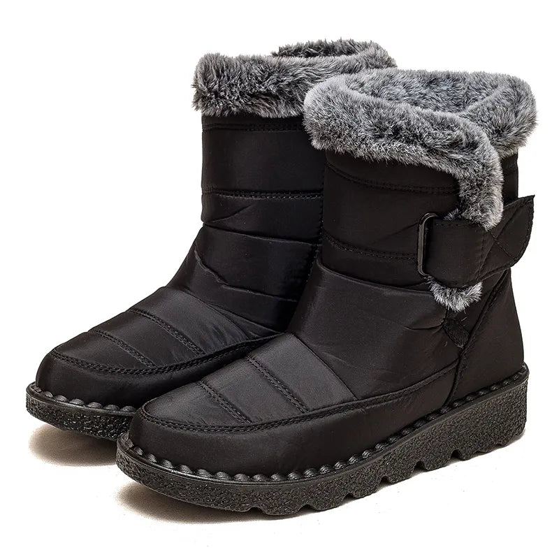 Women's Boots 2023 New Winter Shoes For Women Heeled Winter Boots Waterproof Snow Boots Elegant Warm Fur Winter Footwear Female