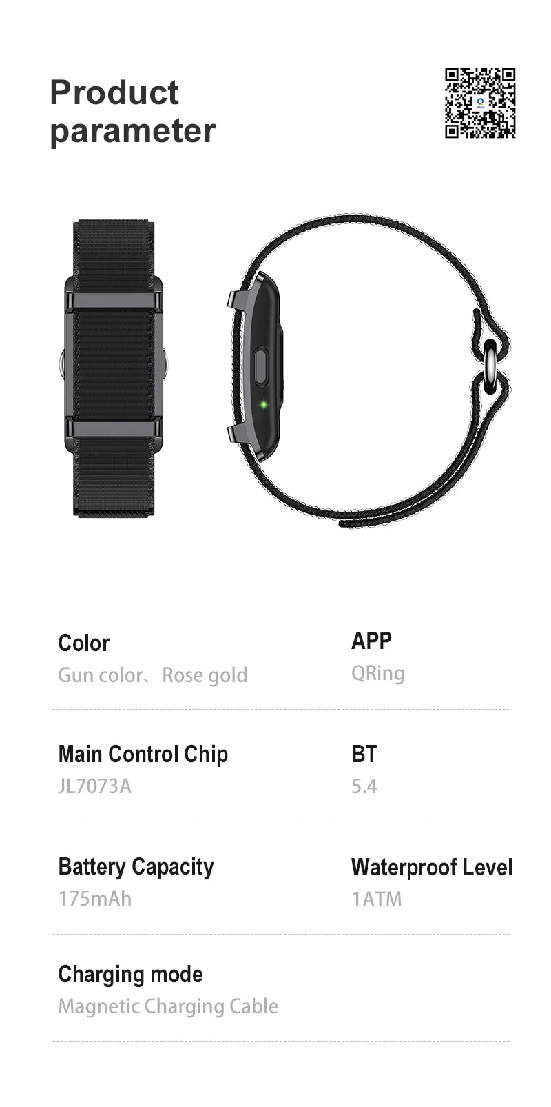 Smart Bracelet Sports Fitness Tracker Health Monitoring Step Count Heart Rate Sleep Tracking 1ATM Waterproof Smart Wristband
