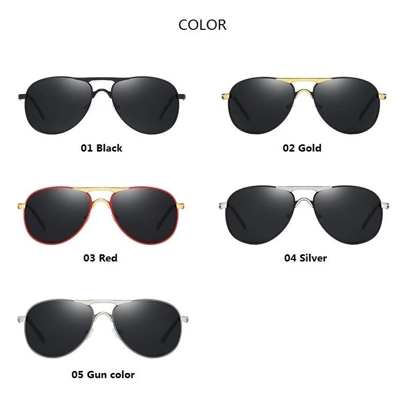 Luxury Pilot Polarized Sunglasses Men Women Driving Fishing Retro Sun Glasses Brand Designer Male Metal Sunglasses For Man UV400