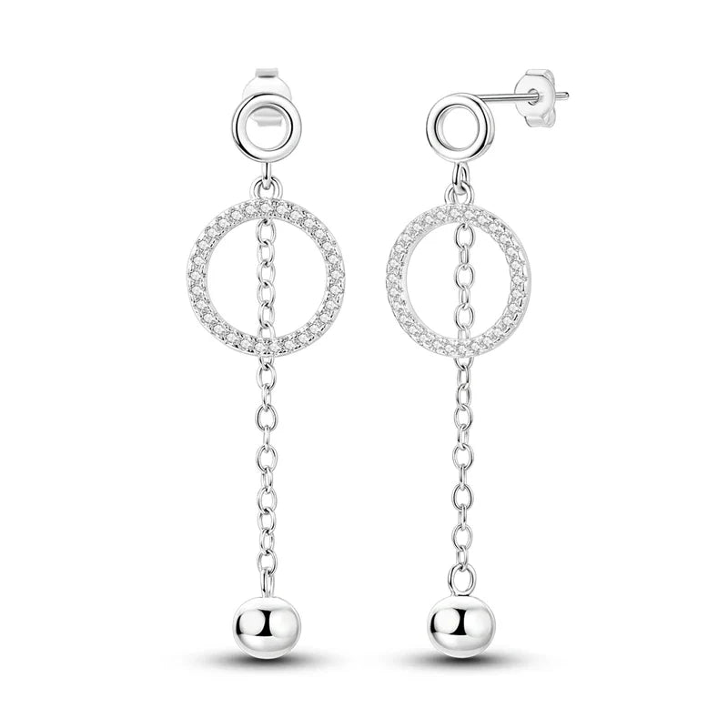 PANPOKI 925 Sterling Silver Multi Layer Starry Tassel Drop Earrings Women Earrings Charm Trend Versatile Party Jewelry Gifts