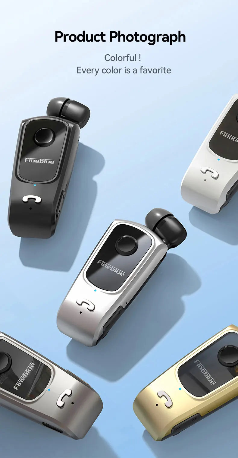 Fineblue F920 Mini Wireless Earphone Retractable Portable Bluetooth Headset Calls Remind Vibration Sport Run Gamer Headphone