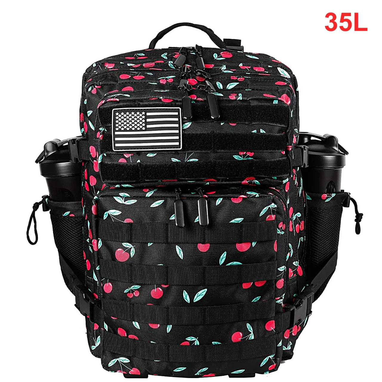 35L Tactical Backpack for Women Men Molle Outdoor Travel Camping Hiking Bag Sports Weekend Athlete Gym Rucksack Dual Cup Holders