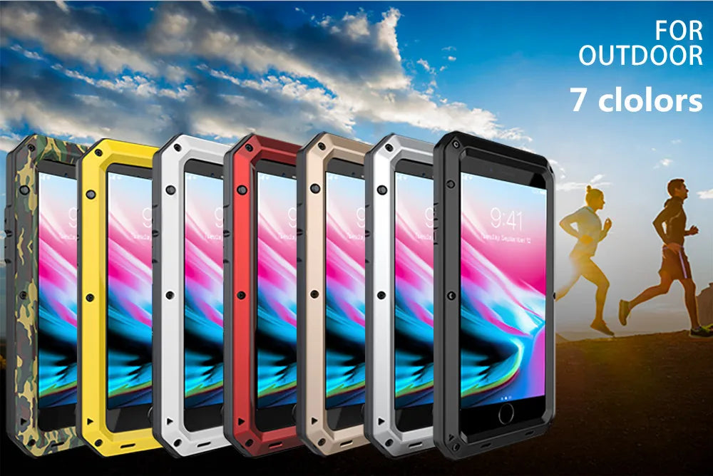Heavy Duty Protection Armor Metal Phone Case for iPhone 17 16 15 14 13 12 11 Pro XS MAX SE XR X 6 7 Aluminum Shockproof Cover