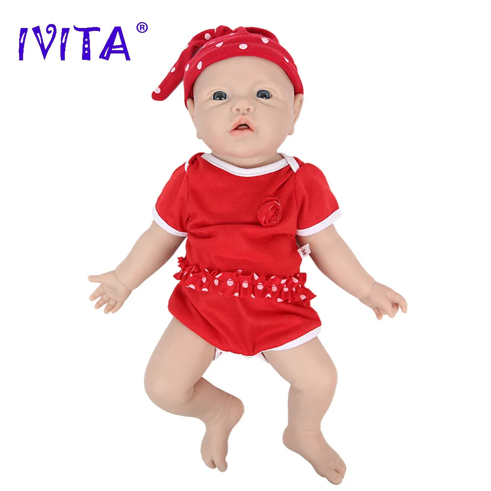 IVITA WG1526 43cm 2.69kg 100% Full Body Silicone Reborn Baby Girl Doll  Realistic Soft Dolls DIY Blank Babe Children Toys