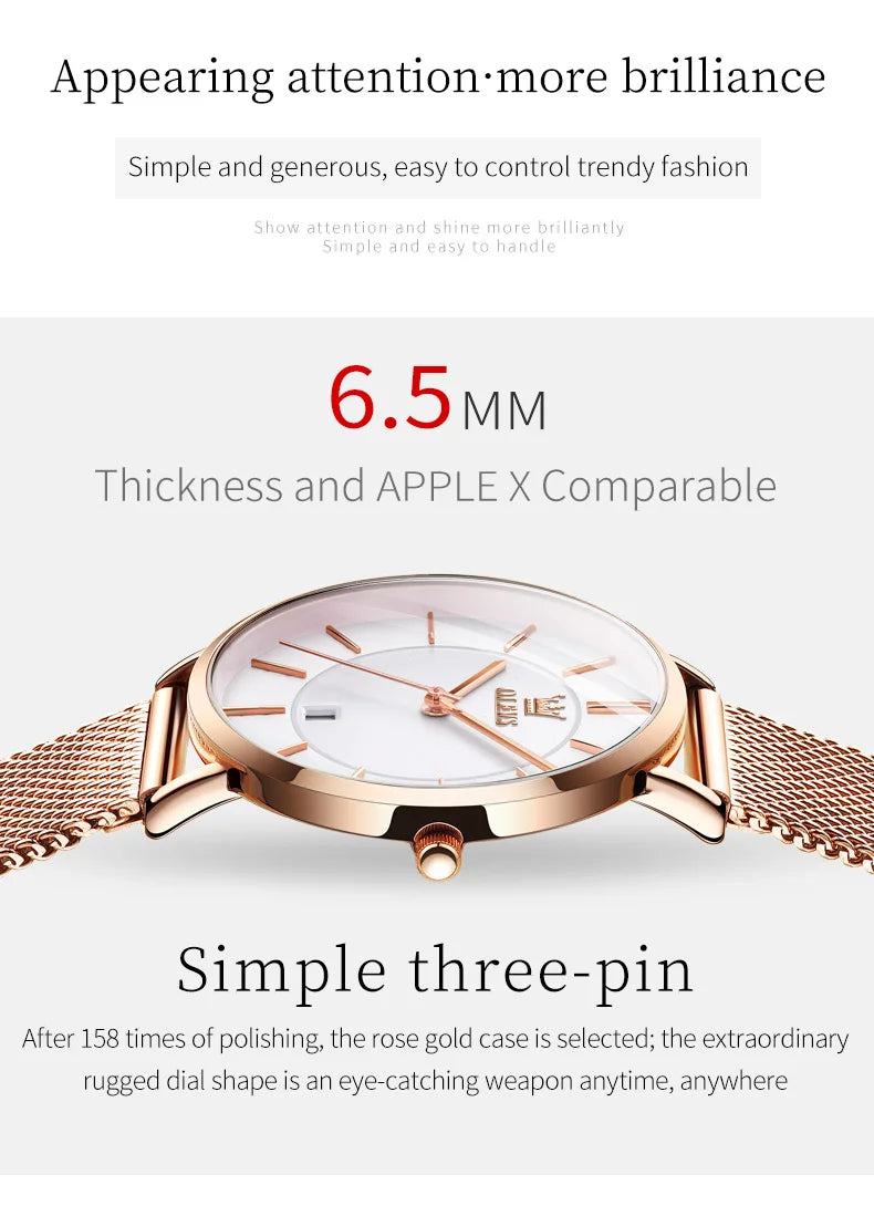 OLEVS 5869 Fashion Women's Watches Milanese Mesh Belt Waterproof Simplicity Versatile Quartz Watch for Lady Original Wristwatch