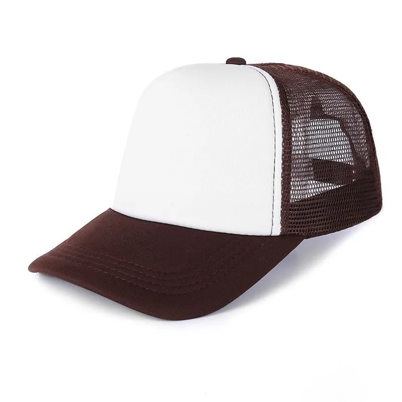 50 Color Unisex SummerTrucker Hat For Adult Net Baseball Cap Men Women Polyester Blank Mesh Adjustable Sun Hat Visor