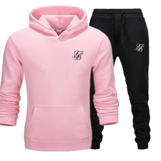 sik silk Men Brand New Sets Fashion Autumn Spring Sporting Suit Sweatshirt Sweatpants Mens Clothing 2 Pieces Sets Slim Tracksuit
